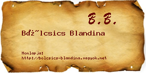 Bölcsics Blandina névjegykártya